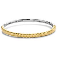 TI SENTO-Milano 2956SY Armband Bangle Ribbel zilver goudkleurig 4 mm 60 mm