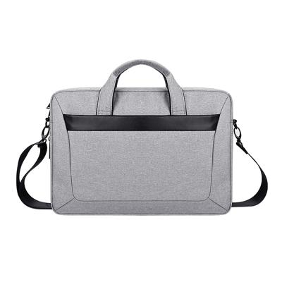 DJ06 Oxford doek waterdichte slijtvaste draagbare uitbreidbaar laptop tas voor 14 1 inch laptops met afneembare schouderband (grijs)