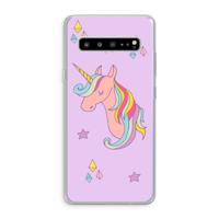 Roze eenhoorn: Samsung Galaxy S10 5G Transparant Hoesje