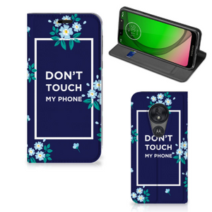 Motorola Moto G7 Play Design Case Flowers Blue DTMP