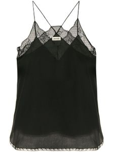 Zadig&Voltaire caraco à bordures en dentelle - Noir