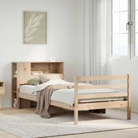 Bed met boekenkast zonder matras massief grenenhout 90x200 cm