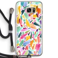 Watercolor Brushstrokes: Samsung Galaxy S7 Edge Transparant Hoesje met koord Watercolor Brushstrokes: Samsung Galaxy S7 Edge Transparant Hoesje met koord