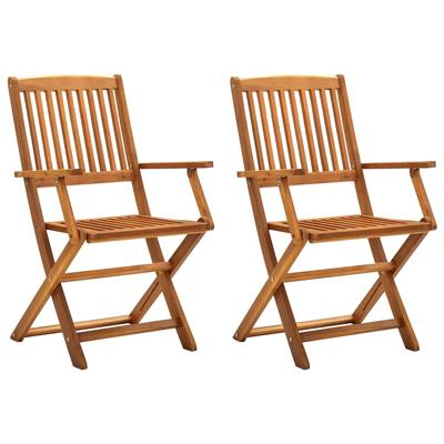 Tuinstoelen inklapbaar 2 st massief acaciahout