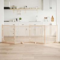 VidaXL Hondenhek met deur opvouwbaar 4 panelen 320 cm massief vurenhout