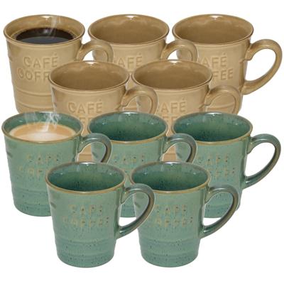 Secret de gourmet Koffiemokken - 10x stuks - 200 ml - kleuren gemixt