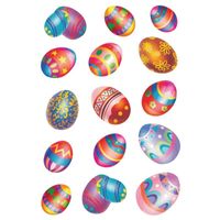 60x Gekleurde paaseieren stickers met glitters