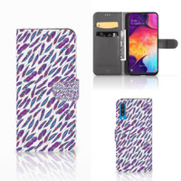 Samsung Galaxy A50 Telefoon Hoesje Feathers Color - thumbnail