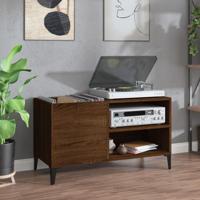 Platenkast 84,5x38x48 cm bewerkt hout bruin eikenkleur Platenkast 84,5x38x48 cm bewerkt hout bruin eikenkleur