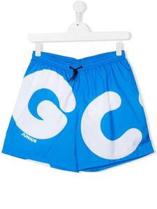 Gcds Kids short de bain à logo imprimé - Bleu