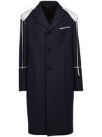 Ferragamo manteau boutonné à capuche - Bleu