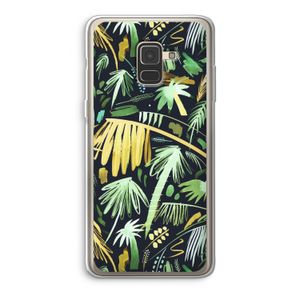 Tropical Palms Dark: Samsung Galaxy A8 (2018) Transparant Hoesje
