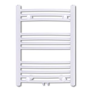 The Living Store Handdoekradiator Gebogen Wit - 500x764mm - Waterverwarming