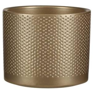 Mica Decorations Bloempot - goud - relief - keramiek - 13 cm