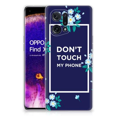 OPPO Find X5 Silicone-hoesje Flowers Blue DTMP OPPO Find X5 Silicone-hoesje Flowers Blue DTMP
