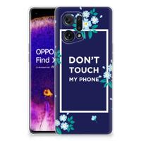 OPPO Find X5 Silicone-hoesje Flowers Blue DTMP