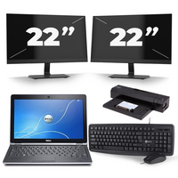 Dell Latitude E6230 - Intel Core i5-3e Generatie - 12 inch - 8GB RAM - 256GB SSD - Windows 10 + 2x 22 inch Monitor