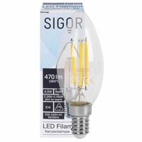LED kaarslamp dim to warm 2200K-2700K E14 4.5W 470 lumen glas dimbaar voor oa kroonluchters Sigor