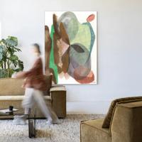 Urban Cotton Wandkleed 'Grounding' 110 x 145cm in Frame - black