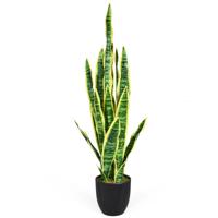 Snake Kunstplant met Stevige Pot Nep Agave Kunstplant voor Thuis & Kantoor 90cm Geel