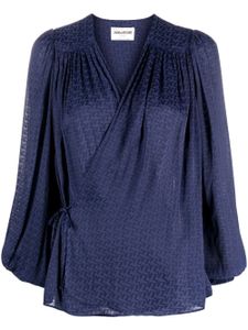 Zadig&Voltaire blouse Tenew à design cache-cœur - Bleu