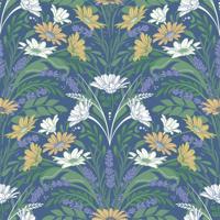 Dutch Wallcoverings Sunnano - Värmdö Blue/Yellow - Blauw/Geel