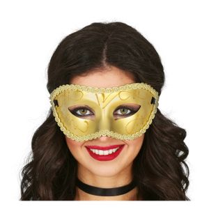 Verkleed oogmasker Venitiaans - goud - volwassenen - Carnaval/gemaskerd bal