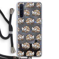 Slapende poes: Oppo A91 Transparant Hoesje met koord