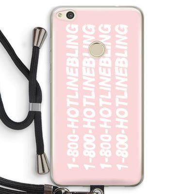 Hotline bling pink: Huawei Ascend P8 Lite (2017) Transparant Hoesje met koord