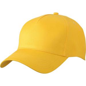 Baseball pet/cap 5 panels - goudgeel - volwassenen - Voordelige caps - katoen