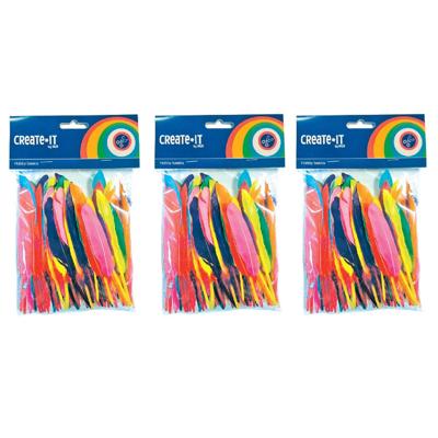 Gekleurde knutsel veertjes - set 300x - Hobby/decoratie sierveren - Knutselen - formaat 14 cm