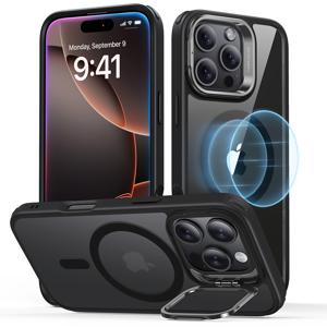 iPhone 16 Pro Max Classic Hybrid Case with Stash Stand (HaloLock) Clear Black