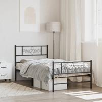 Bedframe met hoofd- en voeteneinde metaal zwart 75x190 cm