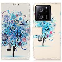 Xiaomi 13T/13T Pro Glam Series Portemonnee Hoesje - Bloeiende Boom / Blauw - thumbnail