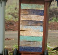 Container sticker Kleurrijke houten plank