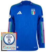 Italië Authentic Heat.RDY Shirt Thuis 2024-2025 (Lange Mouwen) + Euro 2024 Badges - thumbnail