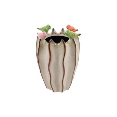 Countryfield Vaas vogels s bruin 12x12x18cm