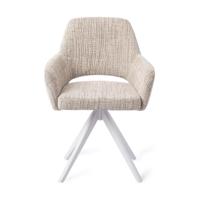 Jesper Home Yanai eetkamerstoel Caramel Grid turn white