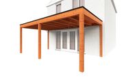 Trendhout Aanbouwveranda Modena 550x365 cm - model rechts- Plat dak- Hout- Trendhout