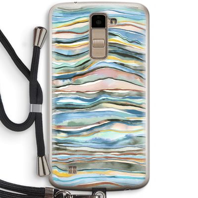 Watercolor Agate: LG K10 (2016) Transparant Hoesje met koord
