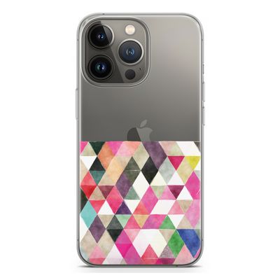 Gekleurde driehoekjes: iPhone 13 Pro Transparant Hoesje