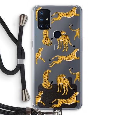 Luipaard: OnePlus Nord N10 5G Transparant Hoesje met koord