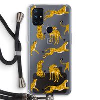 Luipaard: OnePlus Nord N10 5G Transparant Hoesje met koord