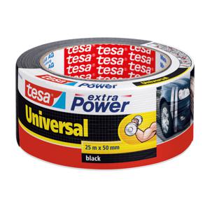 1x Tesa ducttape Extra Power universeel zwart 25 mtr x 5 cm klusbenodigdheden   -