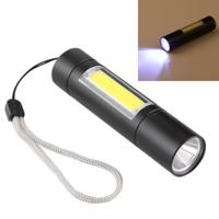 A1 USB lading waterdicht Fixed Focus XPE + COB zaklamp met 3-modi & opbergdoos