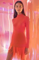 Kort jurkje met franjes - ORANGE - XL