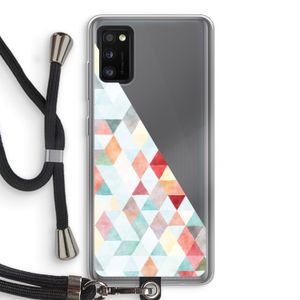 Gekleurde driehoekjes pastel: Samsung Galaxy A41 Transparant Hoesje met koord