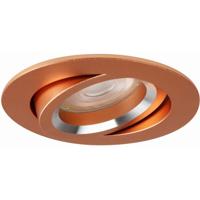 Spot Armatuur GU10 - Pragmi Alpin Pro - GU10 Inbouwspot - Rond - Koper - Aluminium - Kantelbaar - Ø82mm