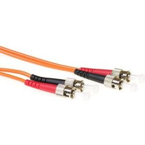 ACT 0,5 meter LSZH Multimode 62.5/125 OM1 glasvezel patchkabel duplex met ST connectoren