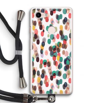 Tropical Dots: Pixel 3 Transparant Hoesje met koord